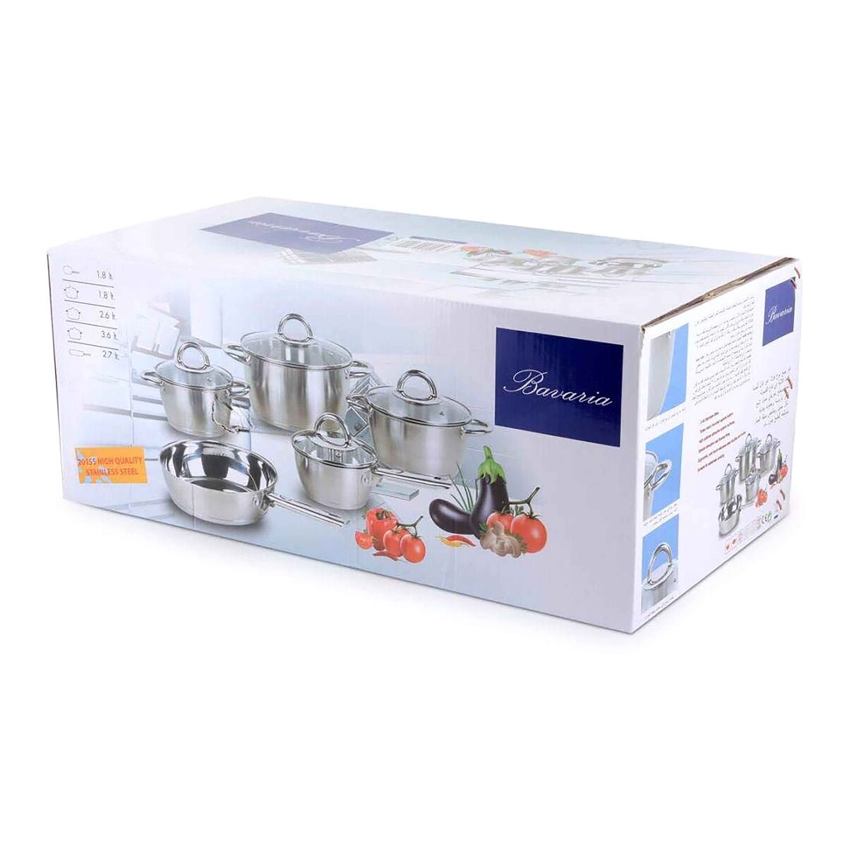 Bavaria 9Piece Sturdy NonStick Coating Comfortable Grip Fix Handles